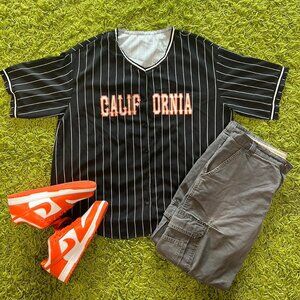 Vintage Pinstripe California Baseball Jersey 36 A 6